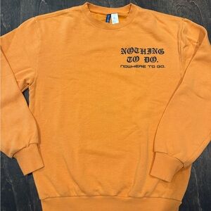 H&M Orange Crewneck Sweater with Graphic